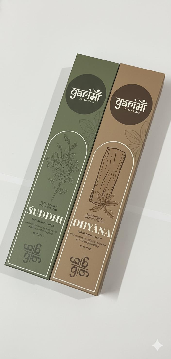 Luxury Incense Pack of 2 Natural Incense Sticks, Devotion Pack (96 Organic Agarbatti Sticks - Sandalwood & Jasmine | Special Home & Office Pack | Free Wooden Stand 100% Organic