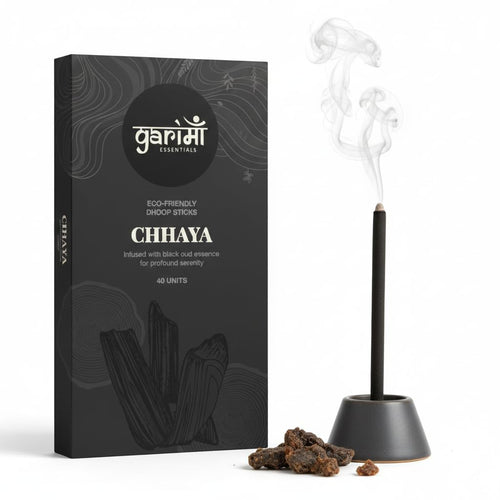 Premium Bambooless Dhoop Sticks Black Oud Pack of 40 Sticks with Ceramic Stand