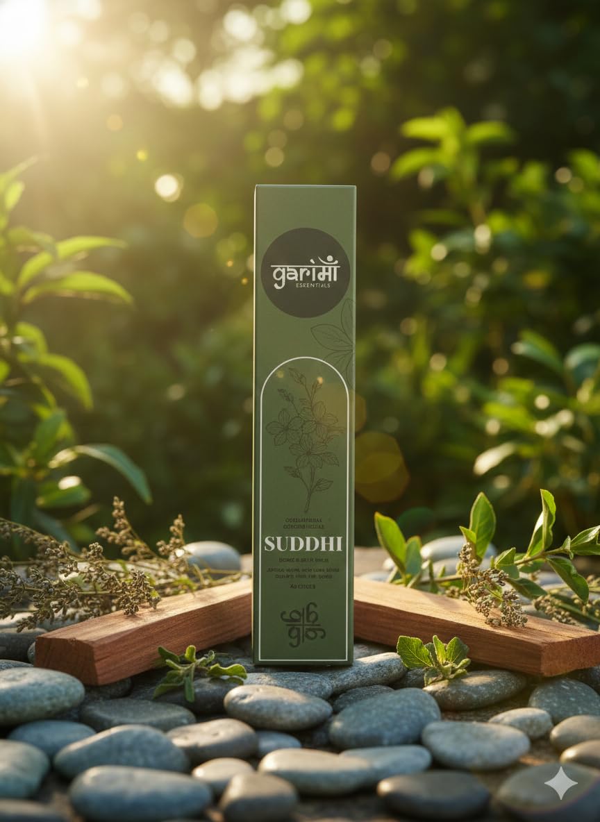 Garima Natural Jasmine Agarbatti – Charcoal-Free Incense Sticks | 48 Sticks | Free Wooden Stand