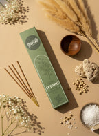 Garima Natural Jasmine Agarbatti – Charcoal-Free Incense Sticks | 48 Sticks | Free Wooden Stand