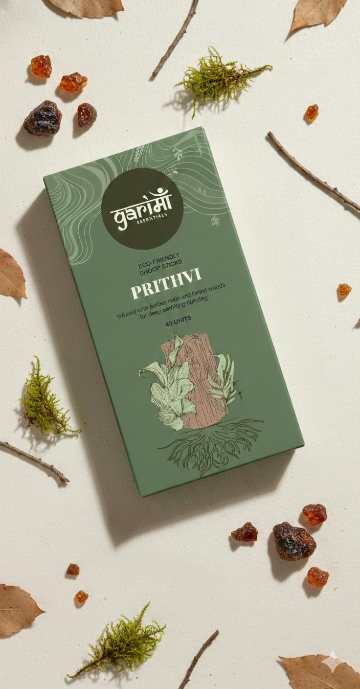 Premium Bambooless Dhoop Sticks Amber Forest Pack of 40 Sticks with Ceramic Stand