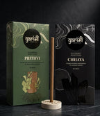 Garima Amber Forest & Black Oud Dhoop Sticks – Bambooless Combo | 80 Sticks | Free Ceramic Stand