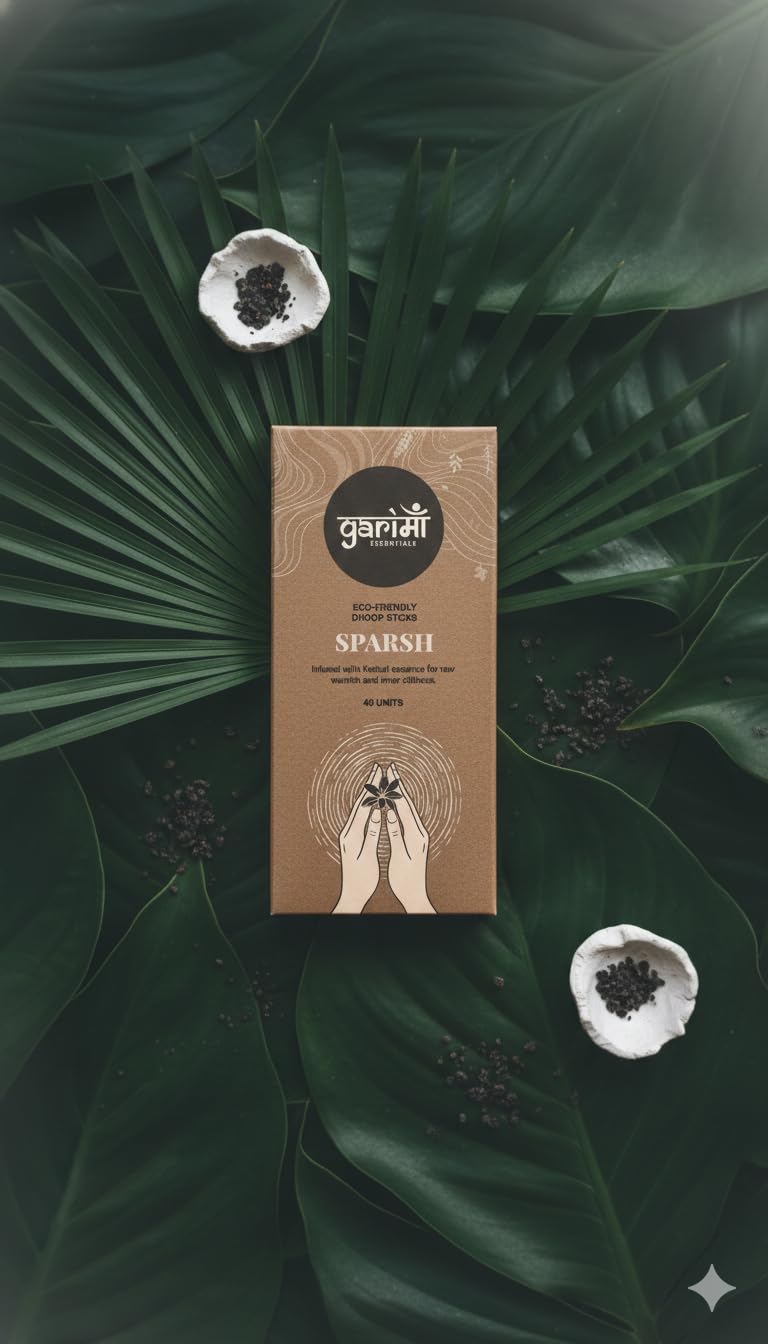 Premium Bambooless Dhoop Sticks Kasturi Pack of 40 Sticks with Ceramic Stand