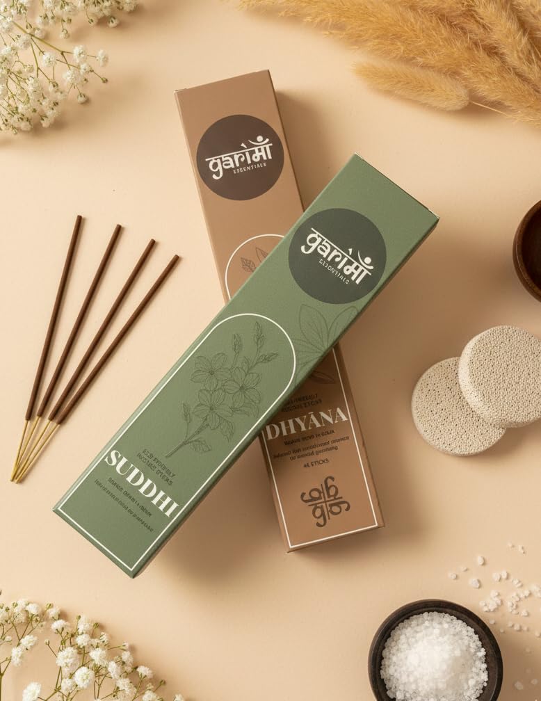 Luxury Incense Pack of 2 Natural Incense Sticks, Devotion Pack (96 Organic Agarbatti Sticks - Sandalwood & Jasmine | Special Home & Office Pack | Free Wooden Stand 100% Organic