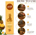 Garima Natural Pineapple Agarbatti – Charcoal-Free Incense Sticks | 48 Sticks | Free Wooden Stand